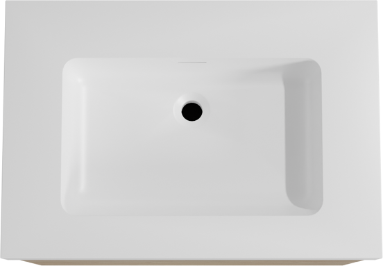 Storke Edge zwevend badmeubel 75 x 52 cm ruw eiken met Mata High enkele wastafel in solid surface mat wit