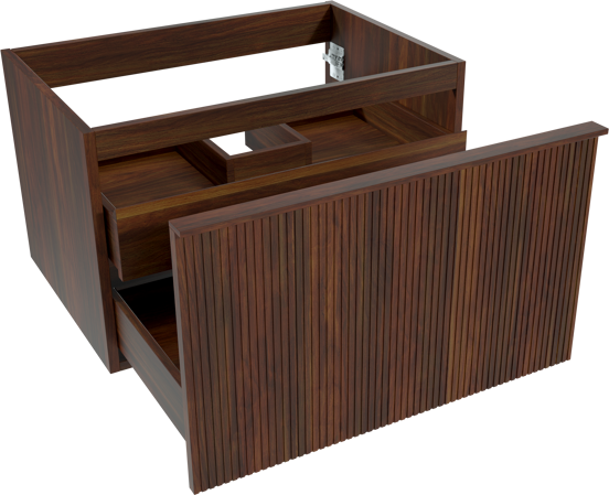 Balmani Forma meuble sous-vasque suspendu 75 x 55 cm noyer Américain 2 tiroirs