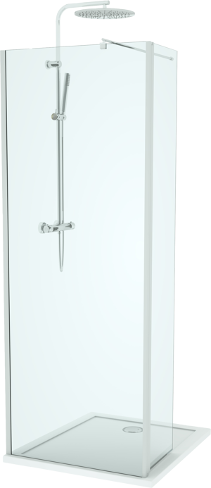 Linie Twist inloopdouche met beweegbare zijwand 80 x 200 cm helder glas glanzend chroom profiel