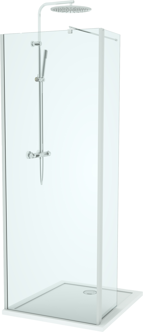 Linie Twist inloopdouche met beweegbare zijwand 80 x 200 cm helder glas glanzend chroom profiel
