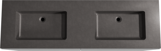 Storke Edge meuble salle de bains à poser 170 x 52 cm béton gris foncé avec Scuro double vasque en quartz noir mat