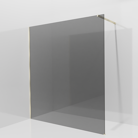 Balmani Modular inloopdouche: 180 x 200 cm, Rookglas met coating, Brushed Champagne Gold profielen