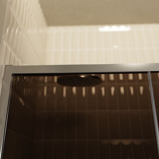 Balmani Senses Design douche schuifdeur omkeerbaar 120 cm x 210 cm Brons glas, Chroom profielen