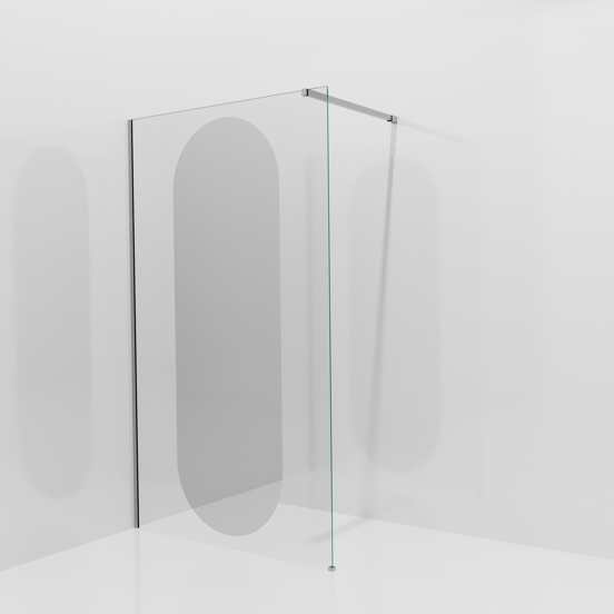 Balmani Modular inloopdouche: 120 x 200 cm, Reflex ovaal spiegelglas, Brushed Inox profielen
