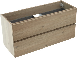 Storke Edge zwevende wastafelonderkast 100 x 40 cm ruwe eik 2 lades