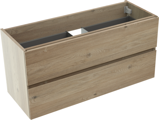 Storke Edge zwevende wastafelonderkast 100 x 40 cm ruwe eik 2 lades