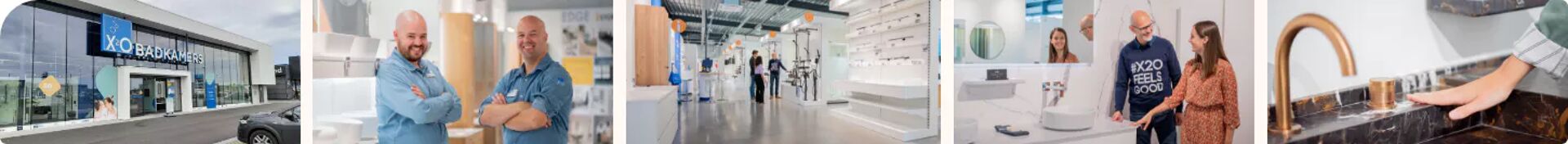 Impressie van de showrooms van X²O Badkamers