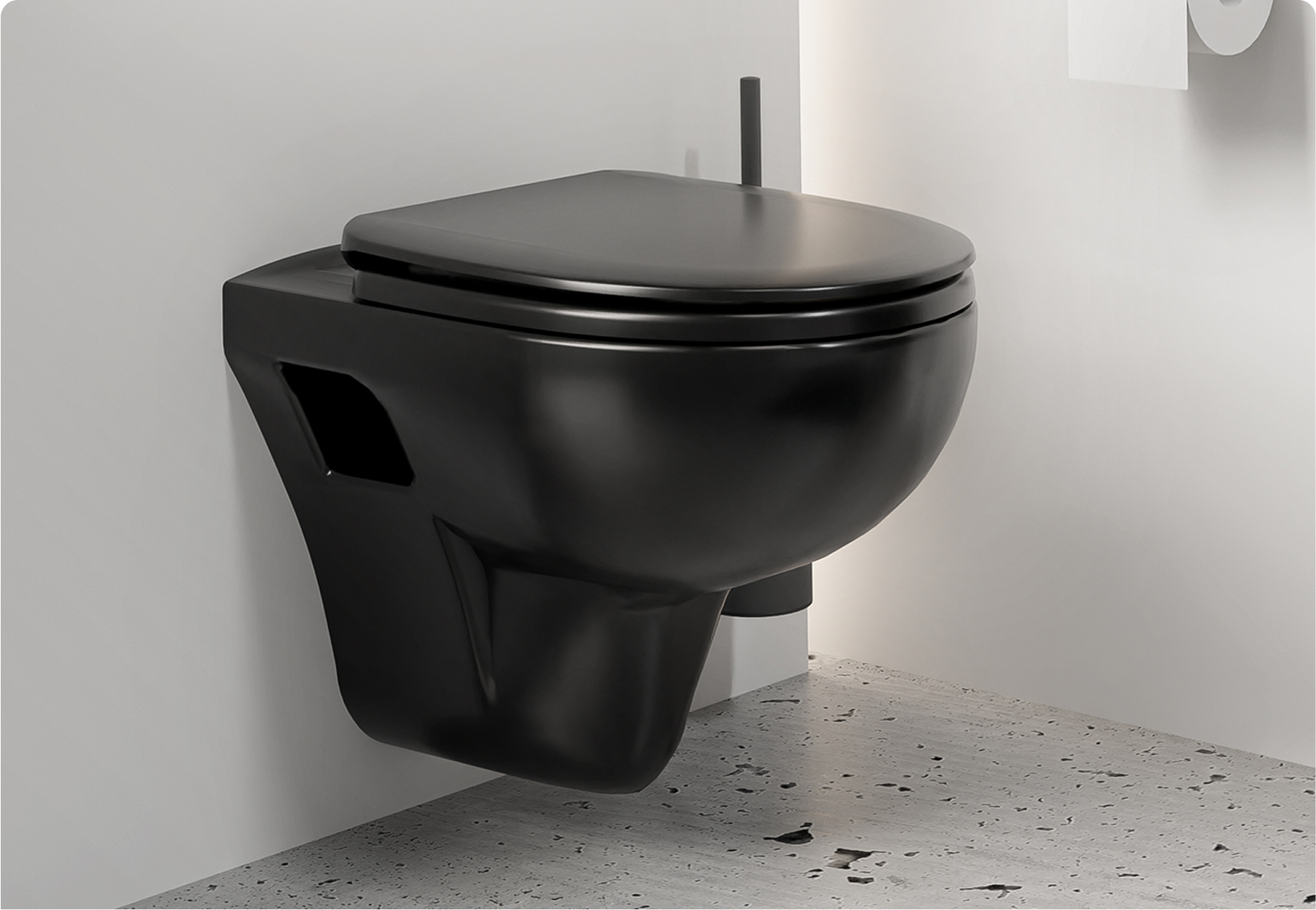 Een gekleurd toilet of toiletaccessoire 