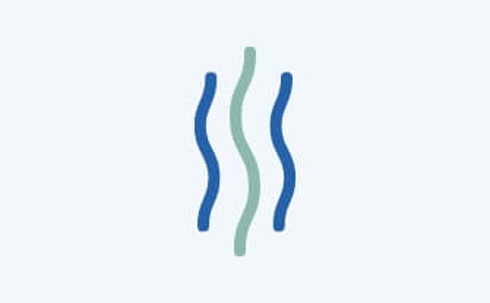 Wärmesymbol mit drei wellenförmigen Linien, stellvertretend für effiziente und gleichmäßige Wärmeabgabe.