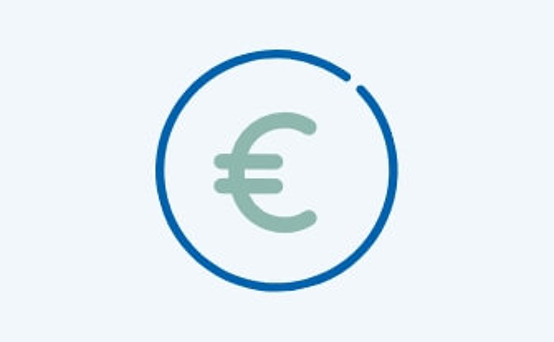Kosteneinsparungssymbol mit Eurozeichen in einem Kreis, stellvertretend für Energie- und Kosteneffizienz.