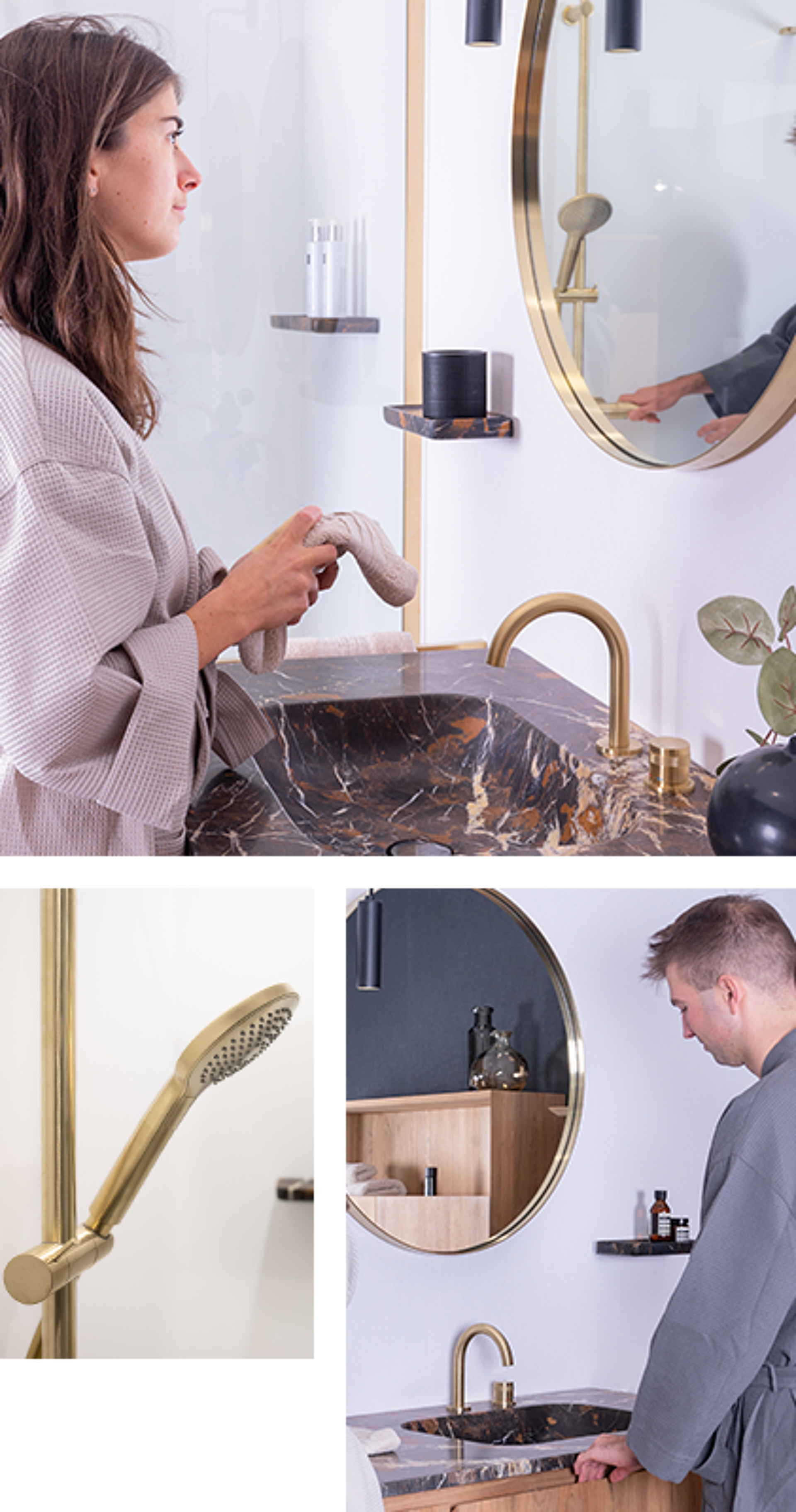 Waschbecken  Spiegel  Duschkopf