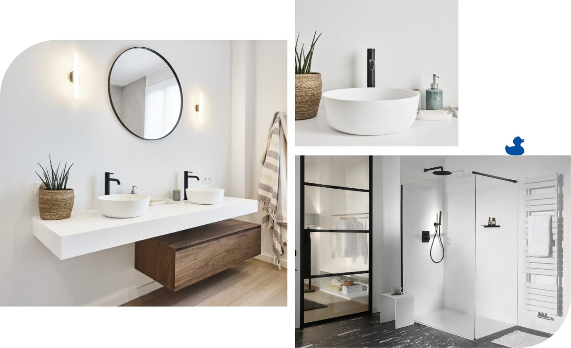Badezimmer  Dusche  Waschbecken  Schrank  Spiegel