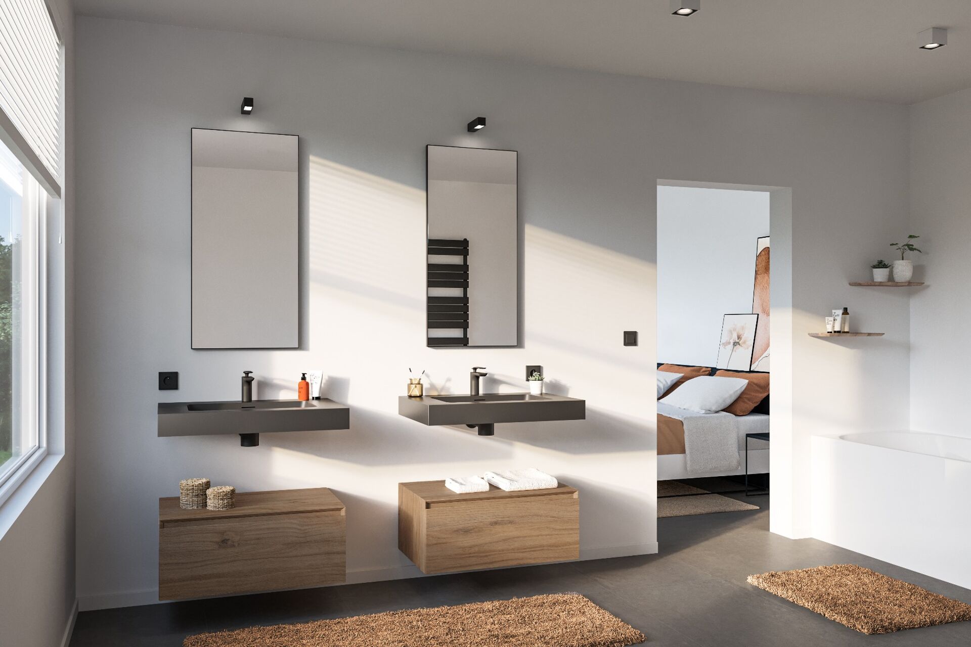 Badezimmer Waschbecken Spiegel