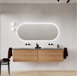 Horizontale ribbel badkamermeubel