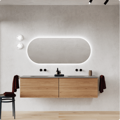 Horizontale ribbel badkamermeubel